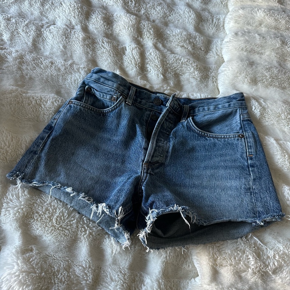 Agolde Parker Vintage Denim Cut Off Shorts, Size 24